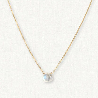 Tiny Rainbow Moonstone Necklace