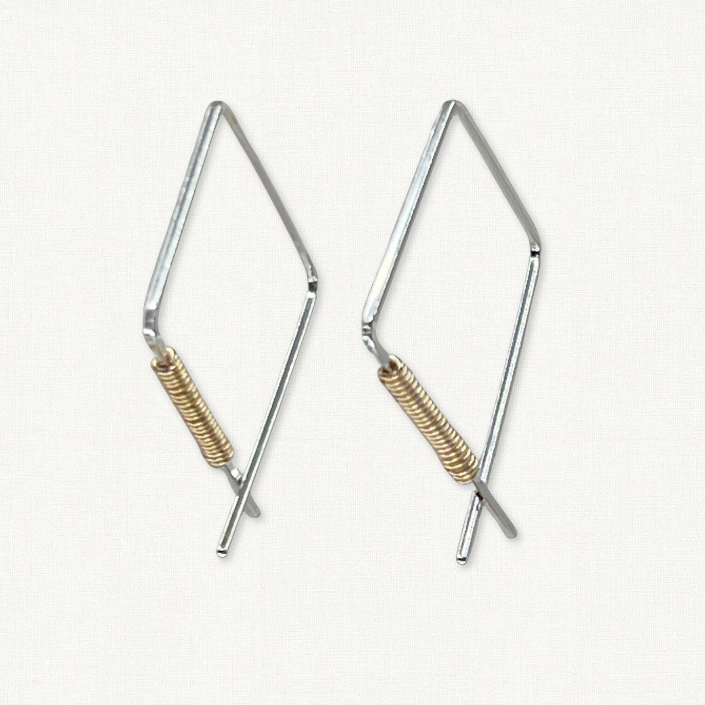 Mixed Metal Square Hoop Earrings