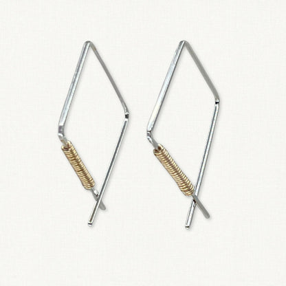 Mixed Metal Square Hoop Earrings