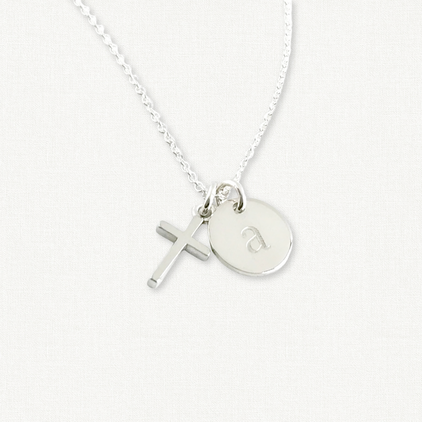 Personalized Silver Cross Necklace