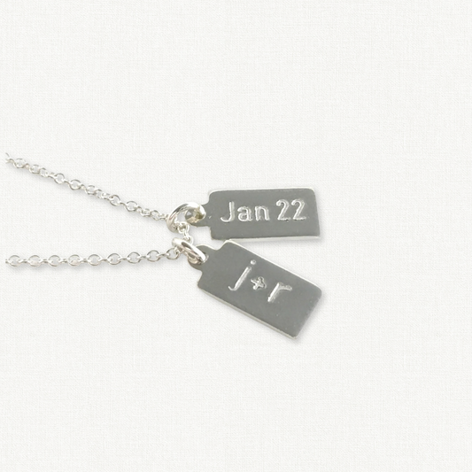 Engraved Small Tag Necklace
