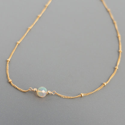 Opal Orbit Necklace — October Birthstone