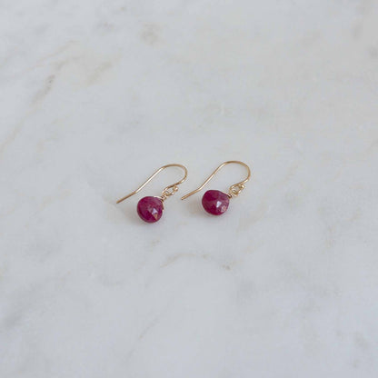 Tiny Ruby Earrings