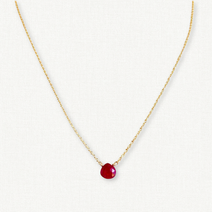 Tiny Ruby Necklace | July Birthstone