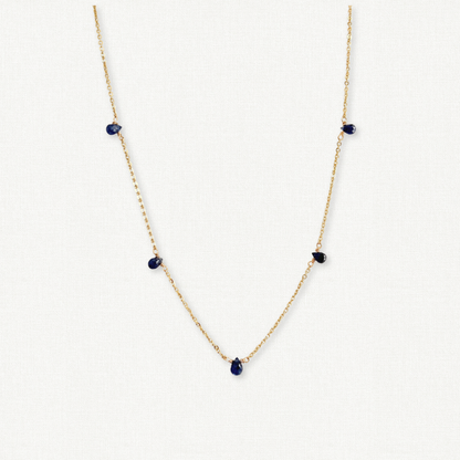 Blue Sapphire Station Necklace