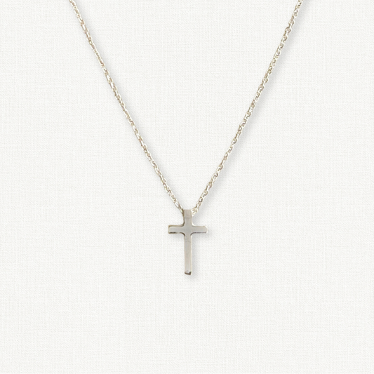 Sterling Silver Tiny Cross Necklace