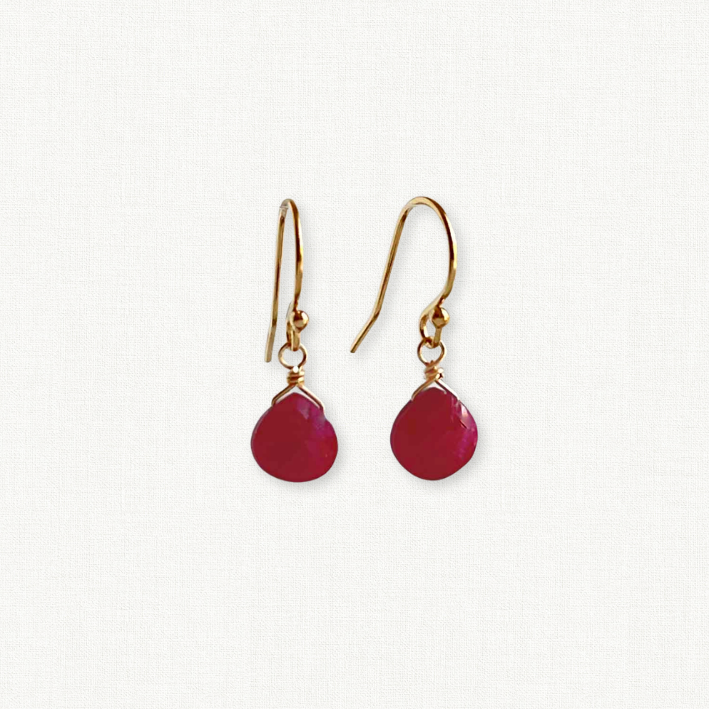 Tiny Ruby Earrings