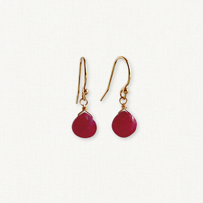 Tiny Ruby Earrings