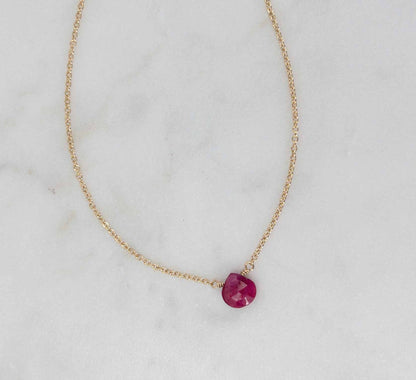 Tiny Ruby Necklace | July Birthstone