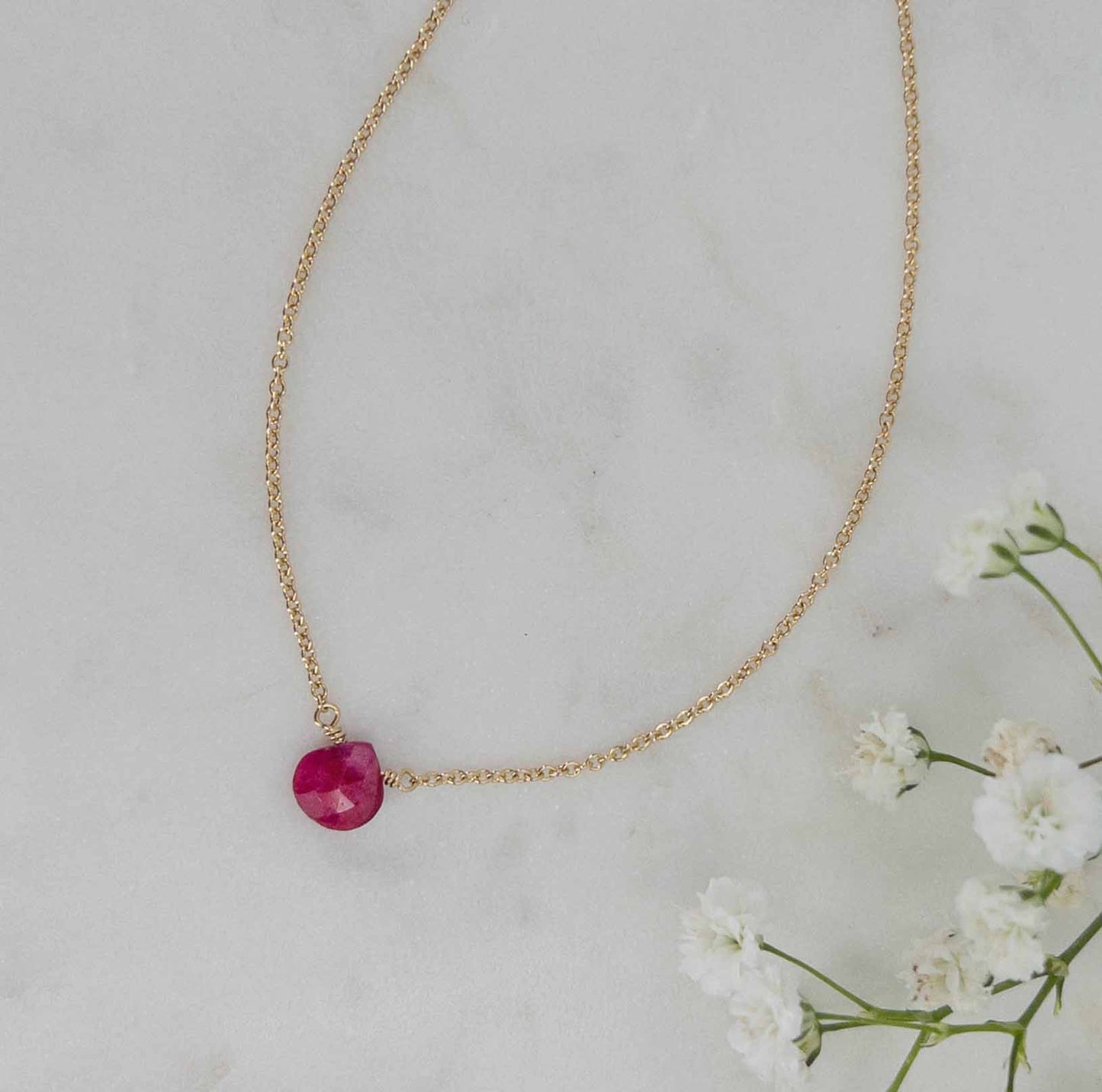 Tiny Ruby Necklace