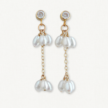 Rosa Pearl Cluster Earrings