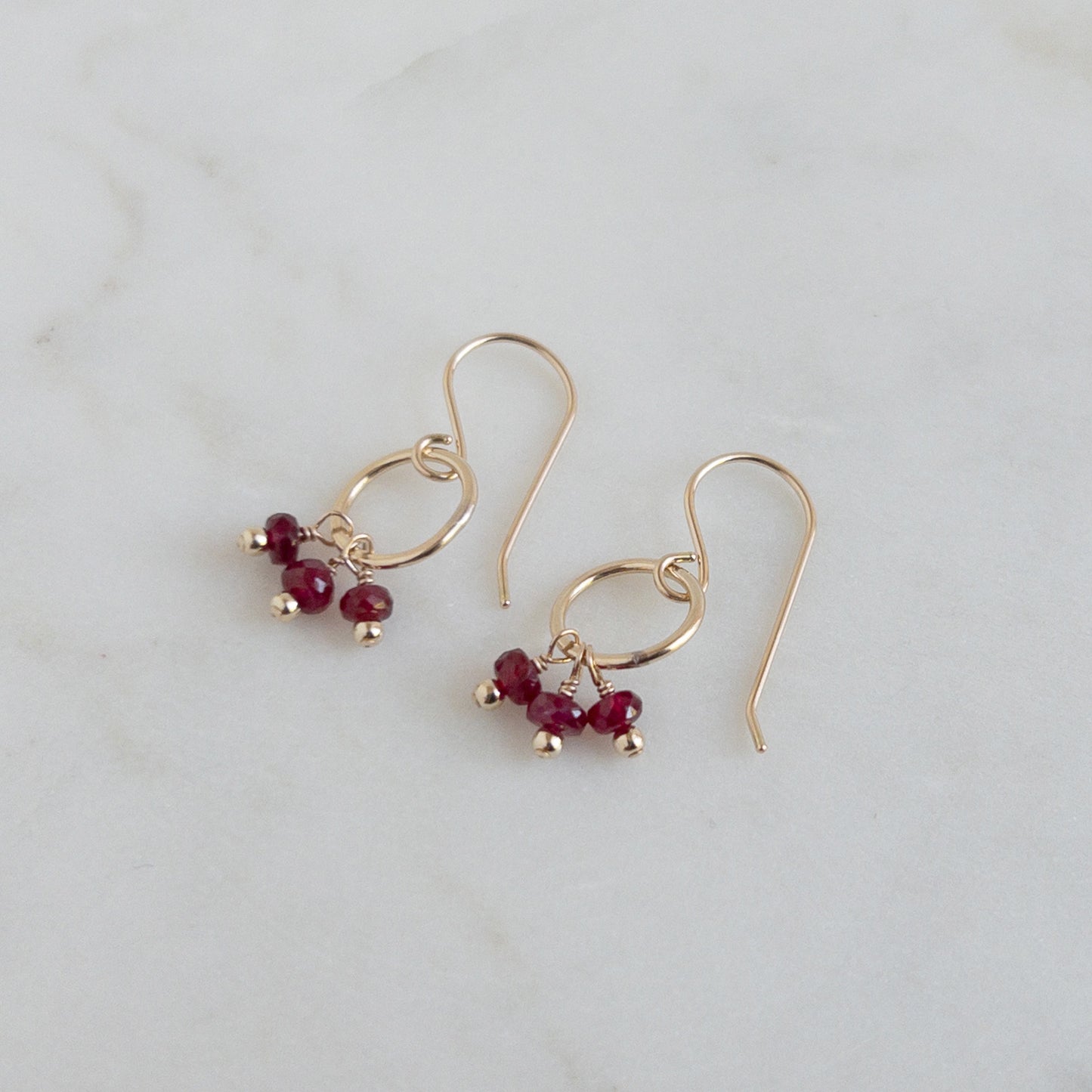 Triple Ruby Earrings