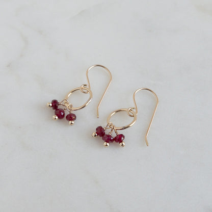 Triple Ruby Earrings