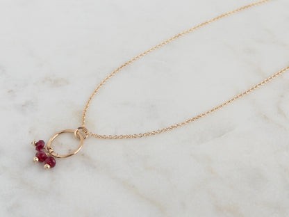 Triple Ruby Necklace
