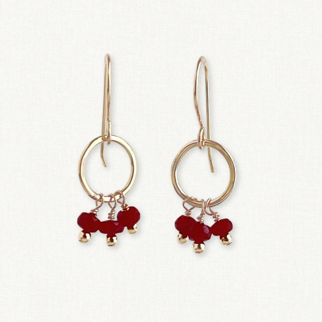 Triple Ruby Earrings