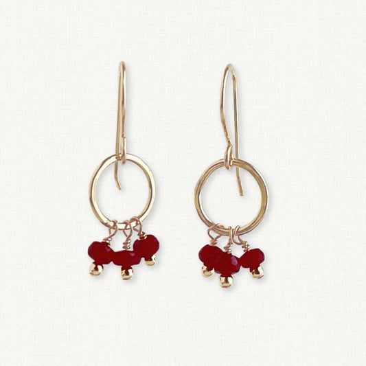 Triple Ruby Earrings