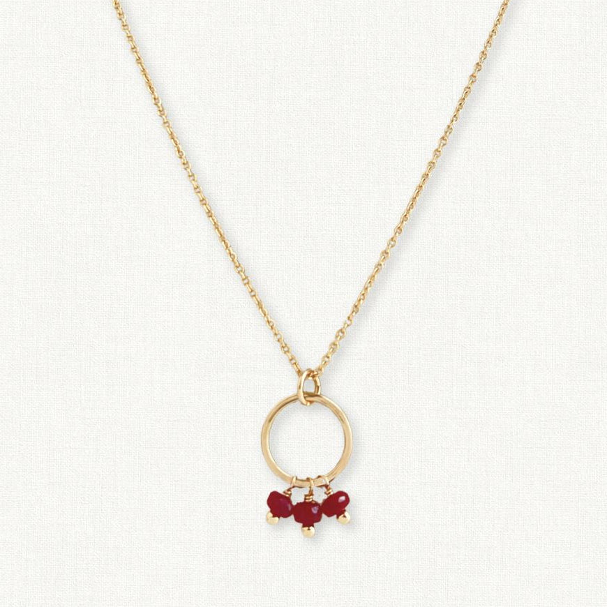 Triple Ruby Necklace