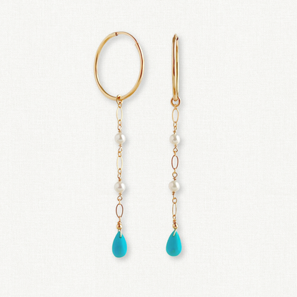 Celeste Sleeping Beauty Turquoise Hoop Earrings