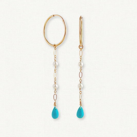 Celeste Sleeping Beauty Turquoise Hoop Earrings