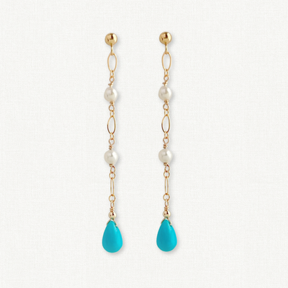 Celeste Turquoise and Pearl Earrings