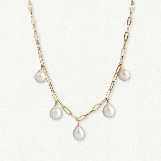 Vivara Baroque Pearl Charm Necklace