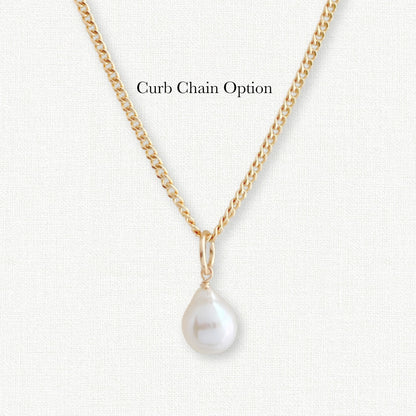 Vivara Single Pearl Necklace Gold or Silver