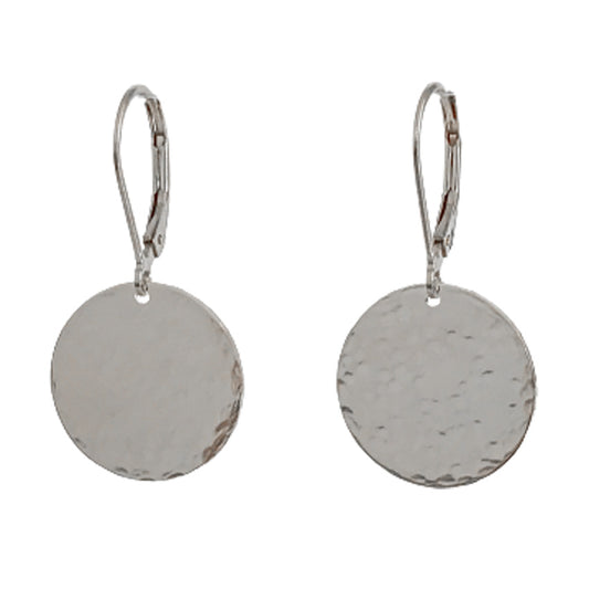 Hammered Silver Earrings - Lever Back Earrings