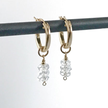 gold hoop earrings with crystal dangles