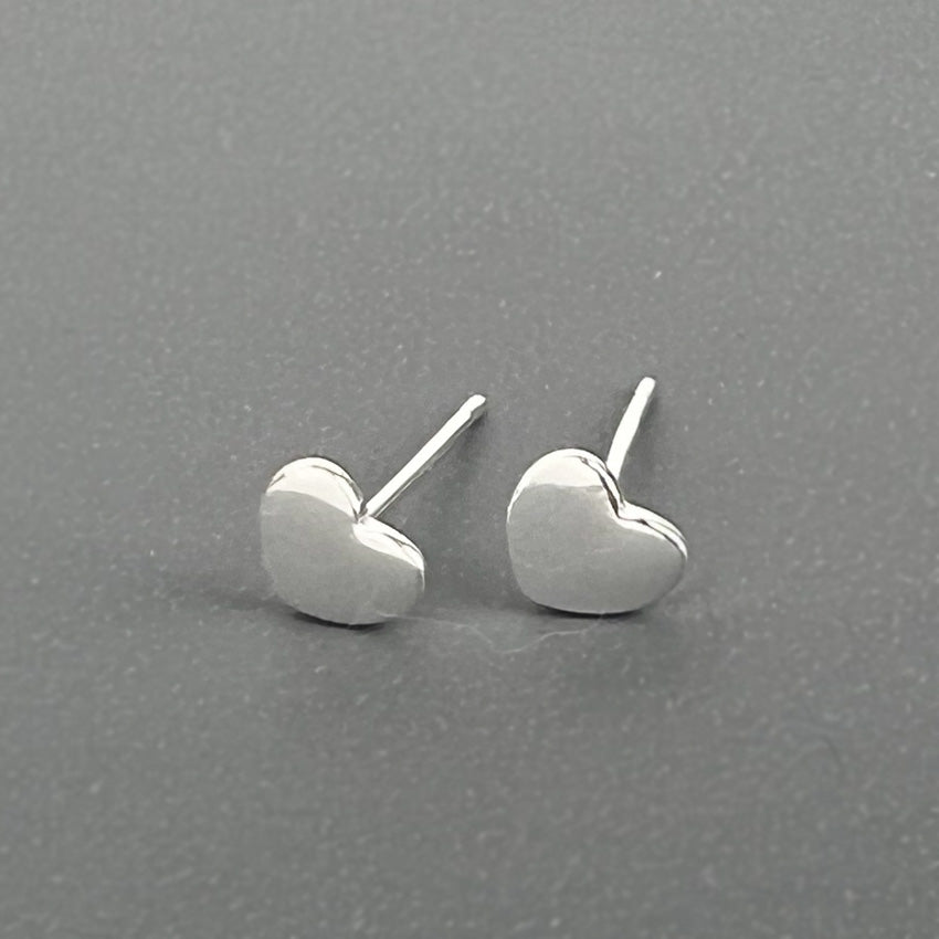 Sterling Silver Heart Stud Earrings