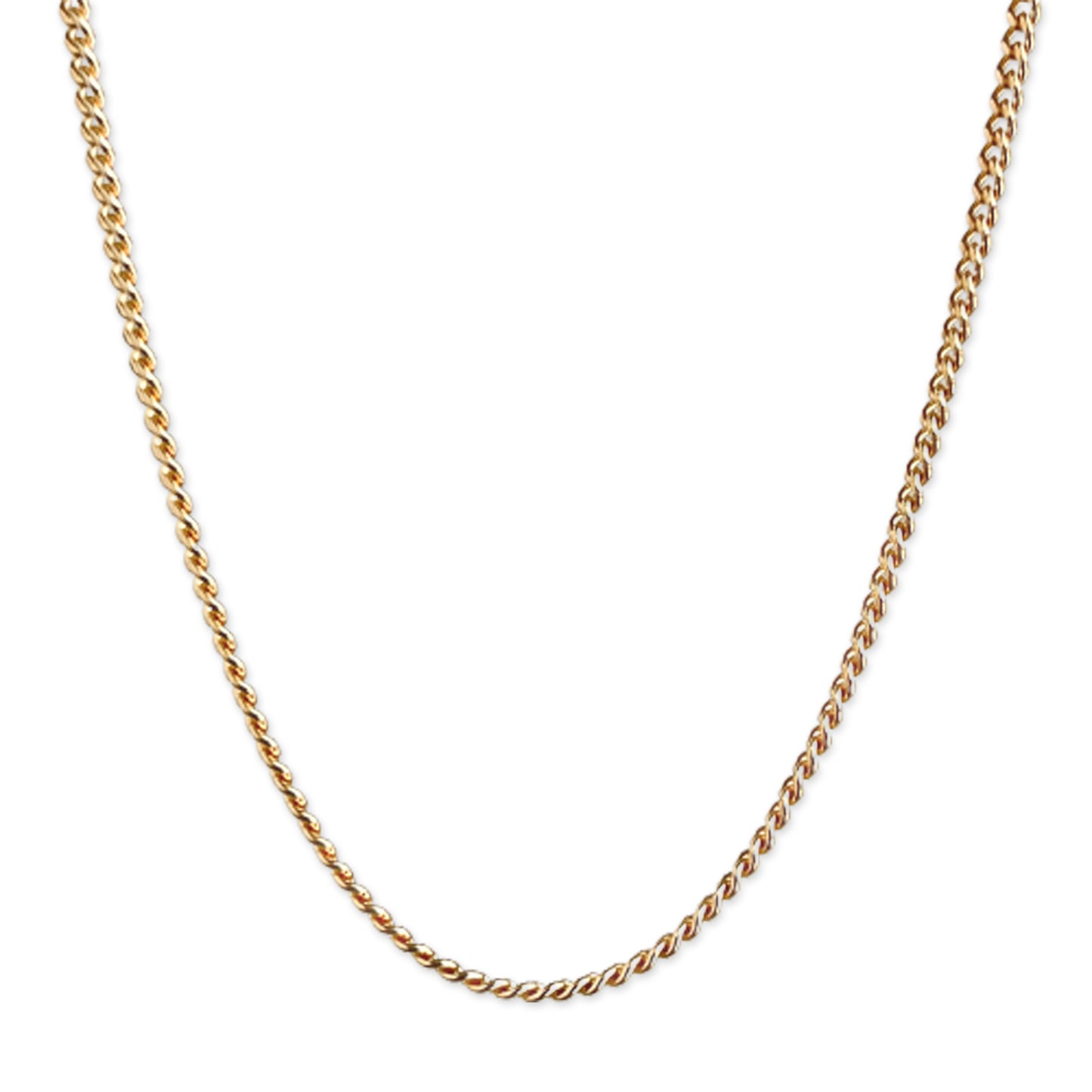 Gold Curb Chain Necklace