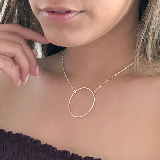 Large Circle Necklace - Available in Sterling Silver and 14k Gold Filled