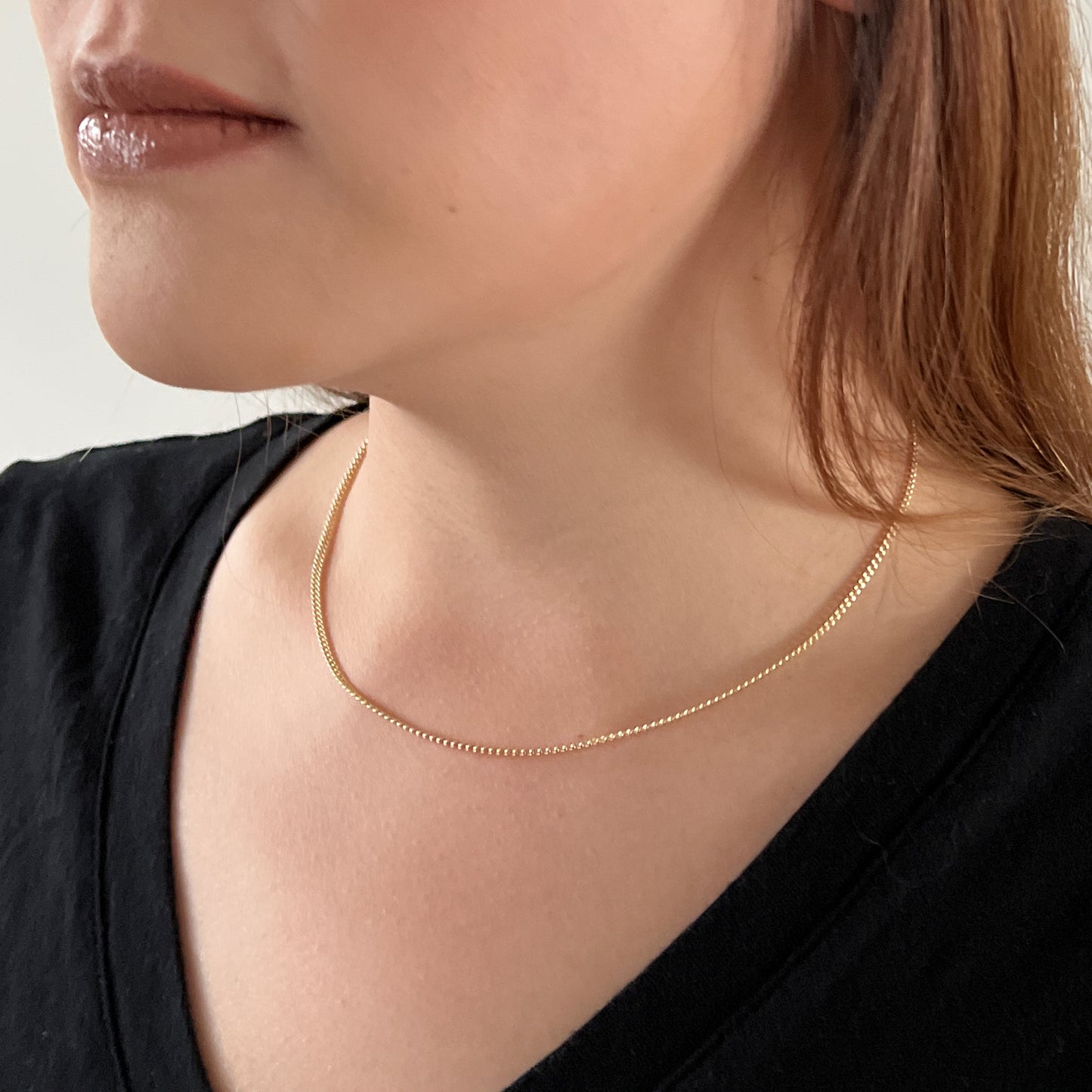 Gold Curb Chain Necklace