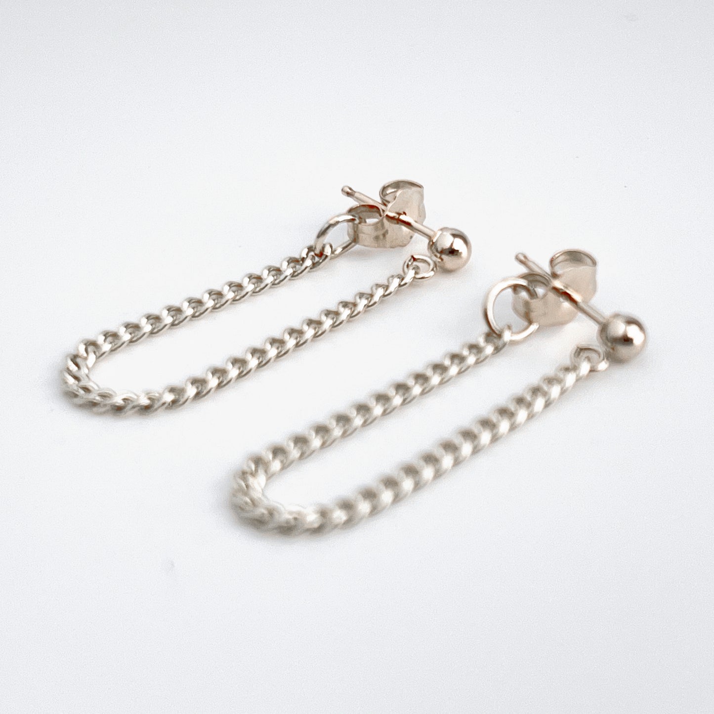 sterling silver chain hoop earrings
