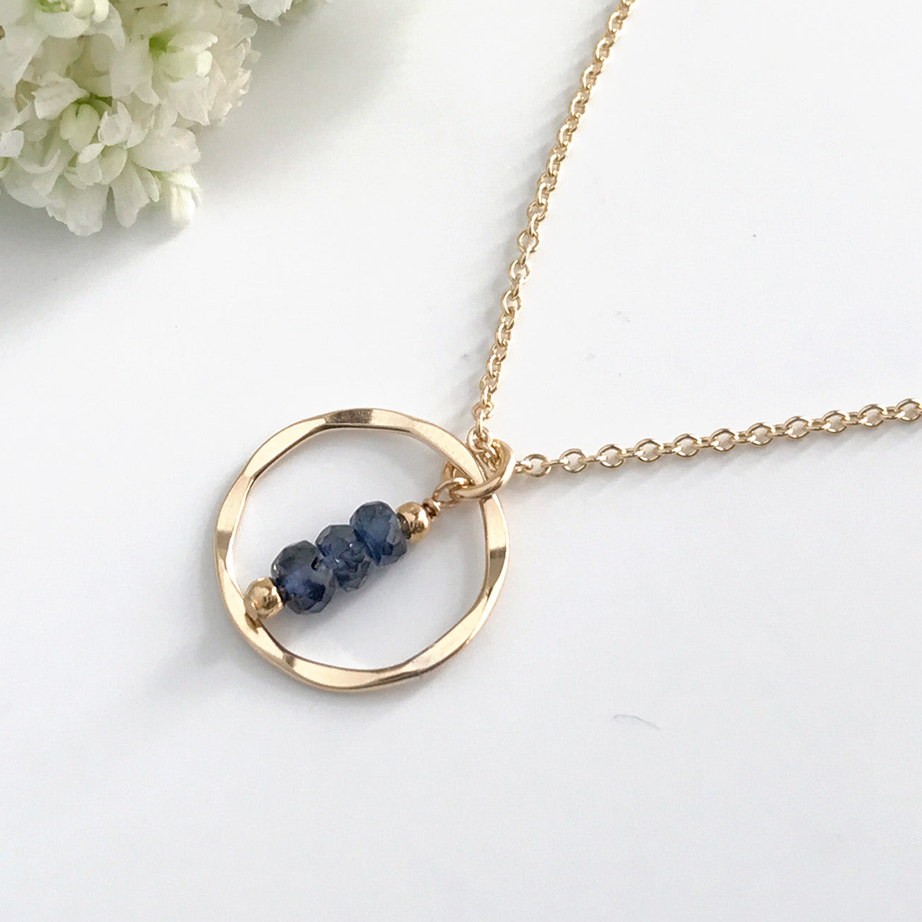 Sapphire Eternity or Karma Circle Necklace - September Birthstone