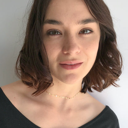 model wearing Isabella Lace Chain Necklace