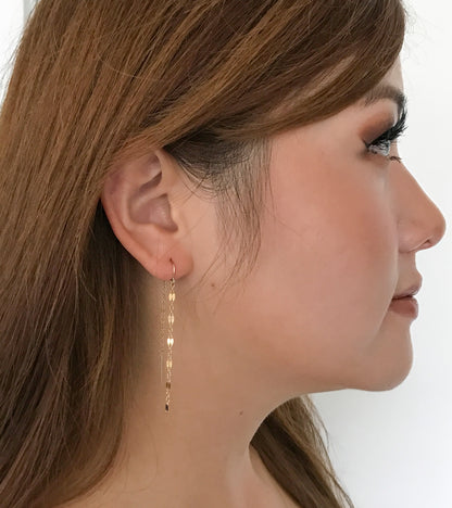 Long Chain Threader Earrings