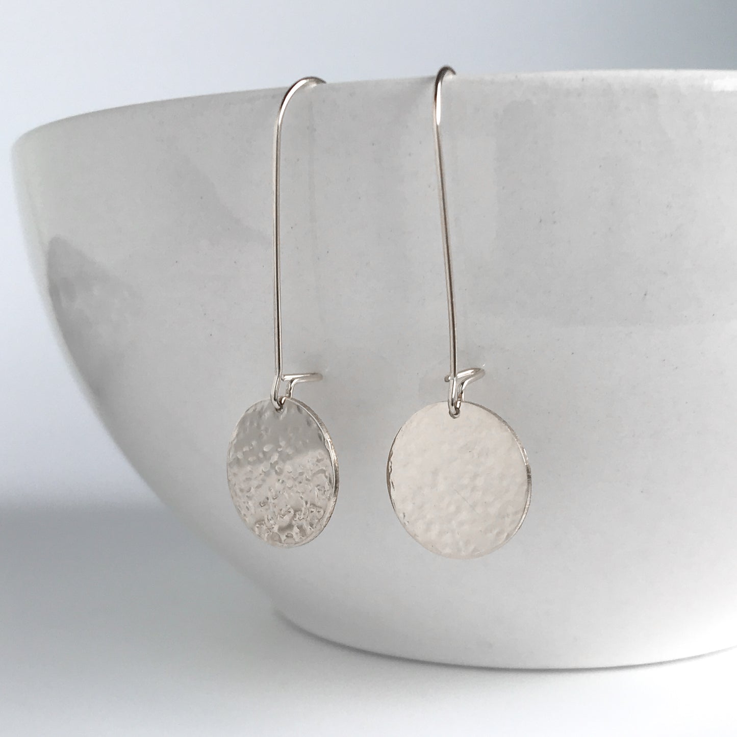 Hammered Earrings Sterling Silver