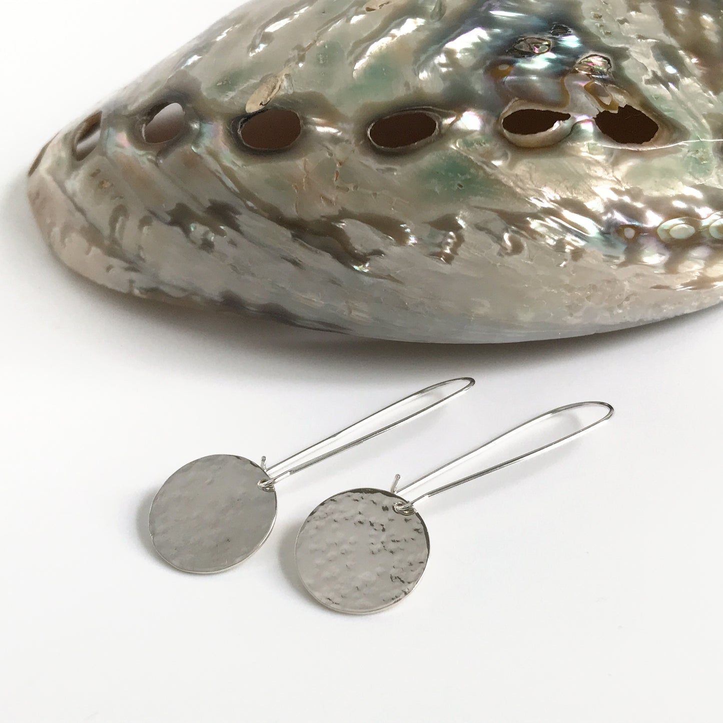 Hammered Earrings Sterling Silver