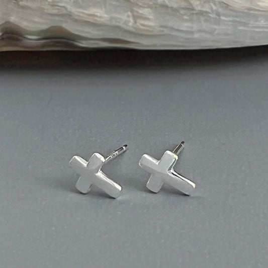 Sterling Silver Cross Earrings