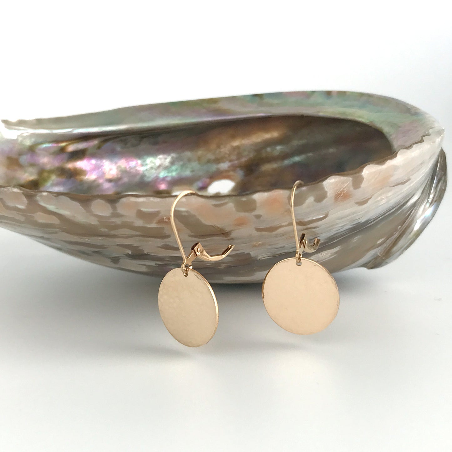 Hammered Gold Earrings - Leverback Earrings