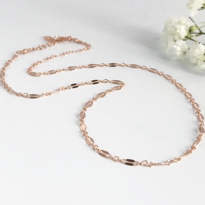 14k rose gold filled lace chain choker necklace