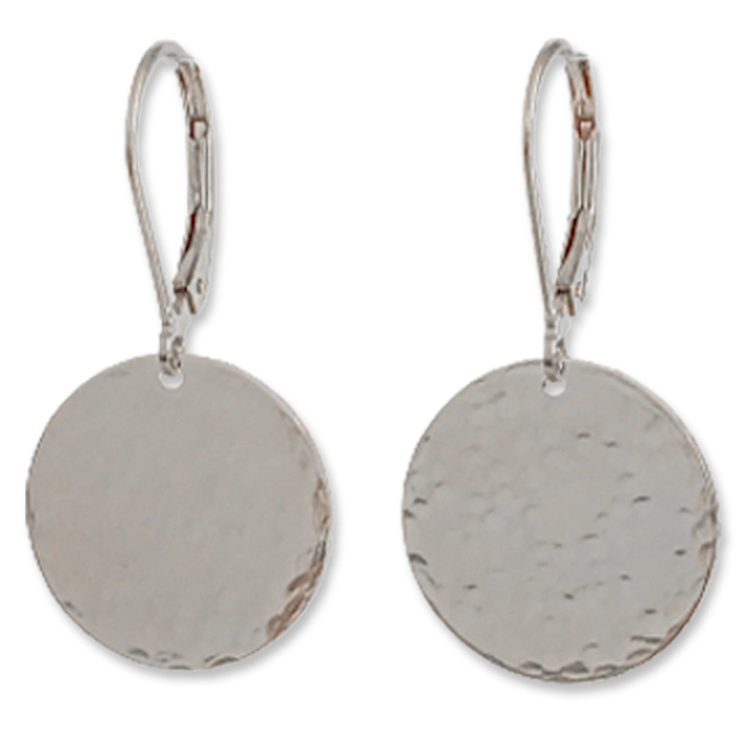 Hammered Silver Earrings - Lever Back Earrings