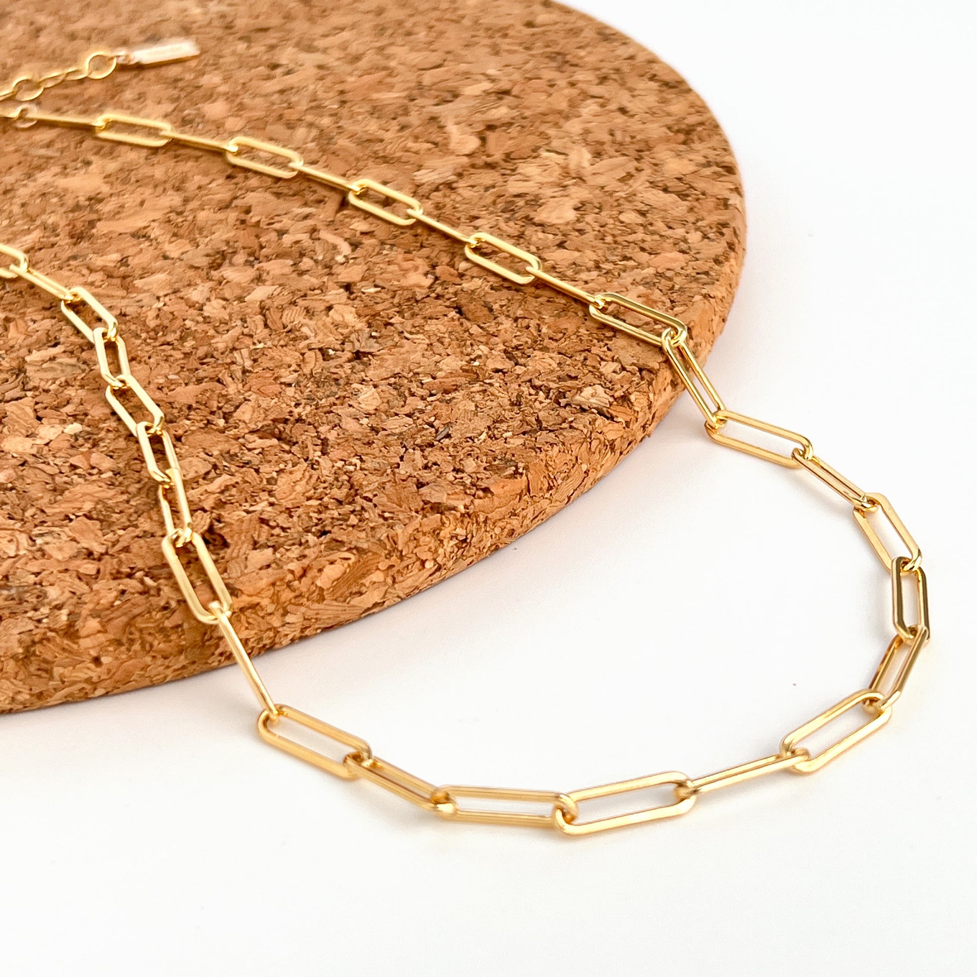 gold chain paperclip necklace