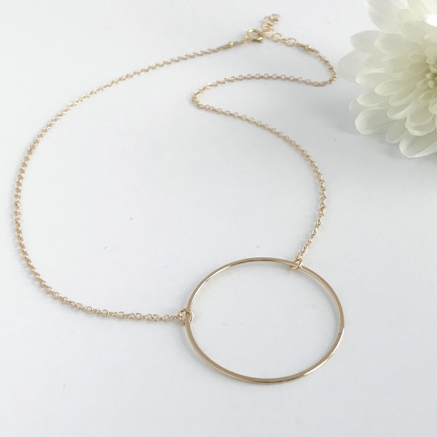 Large Circle Necklace - Available in Sterling Silver and 14k Gold Filled