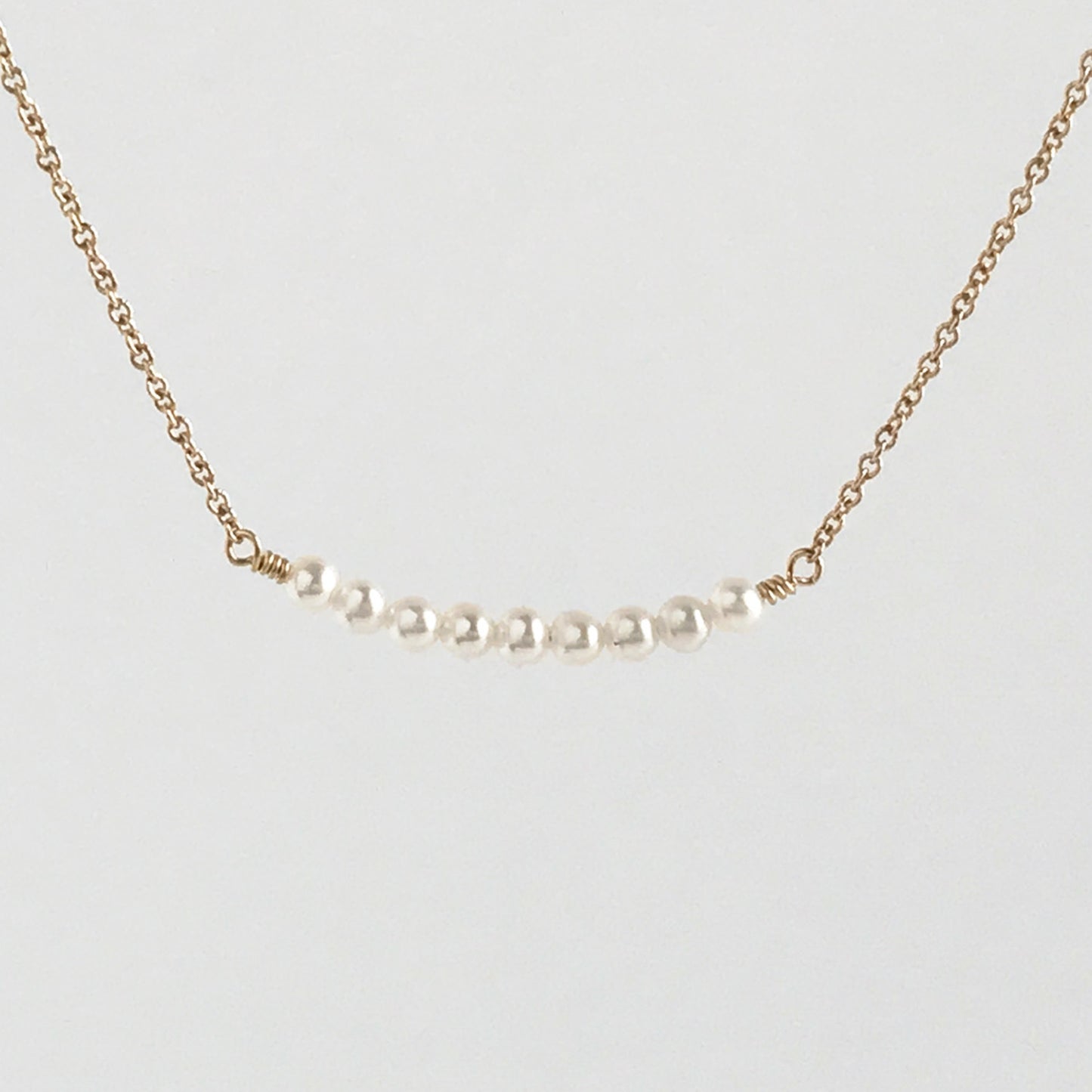 Tiny Pearl Bar Necklace