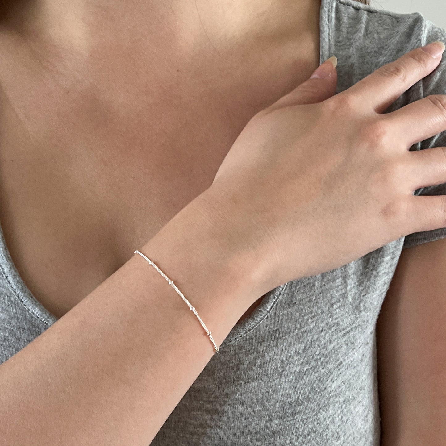 thin silver bracelet