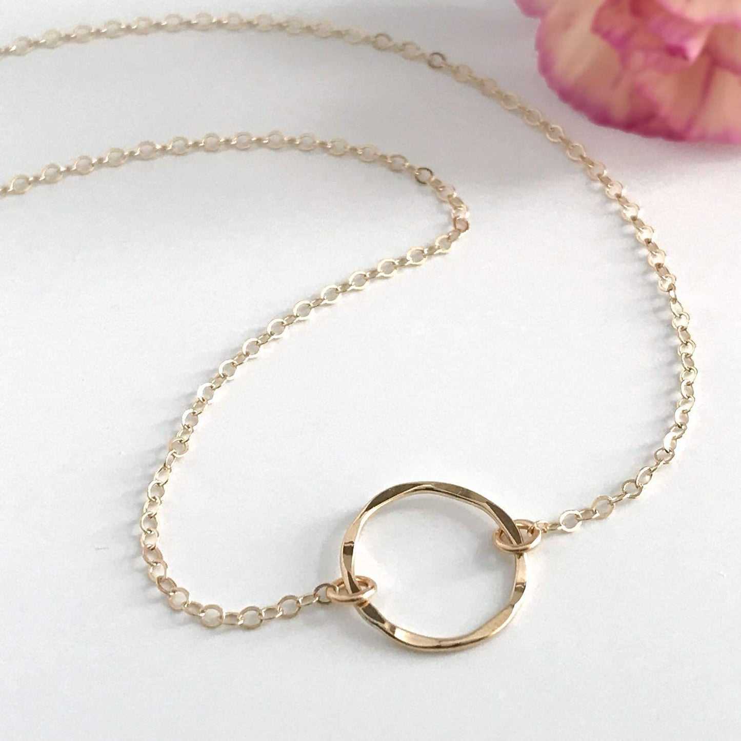 Gold Karma Circle Necklace