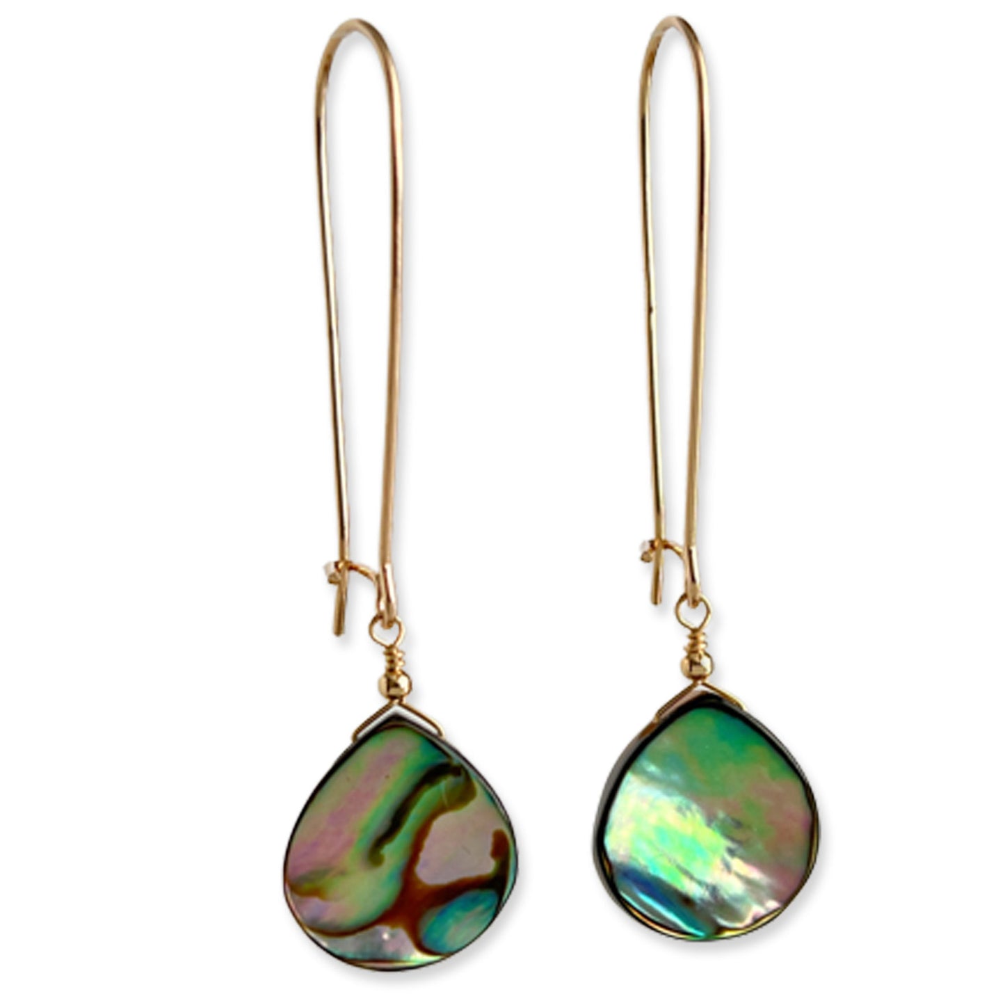 Abalone Earrings - Long Dangle Earrings for Women