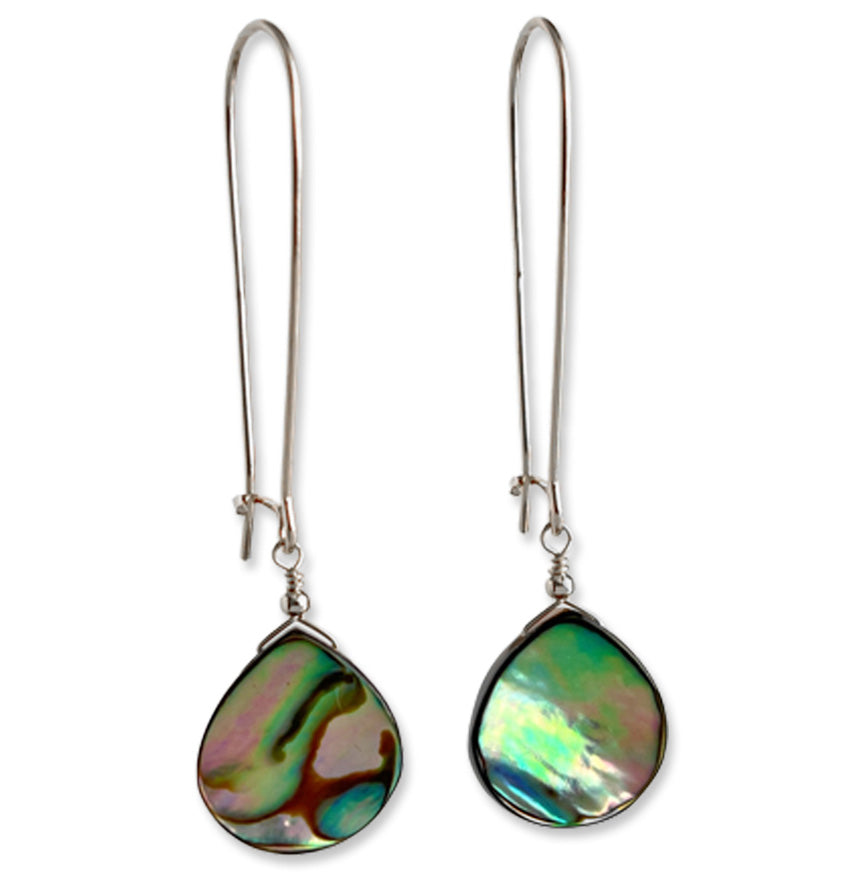 Abalone Earrings - Long Dangle Earrings for Women