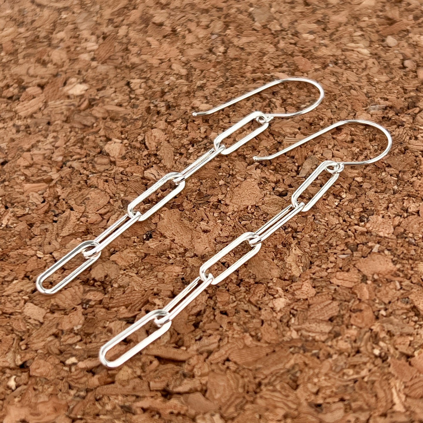 sterling silver chain link earrings